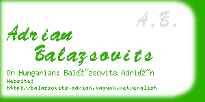 adrian balazsovits business card